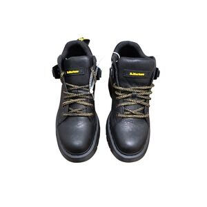 NWOT Dr. Martens Woodard Grizzle Unisex Black Chunky Leather Boots Size M8/W9
